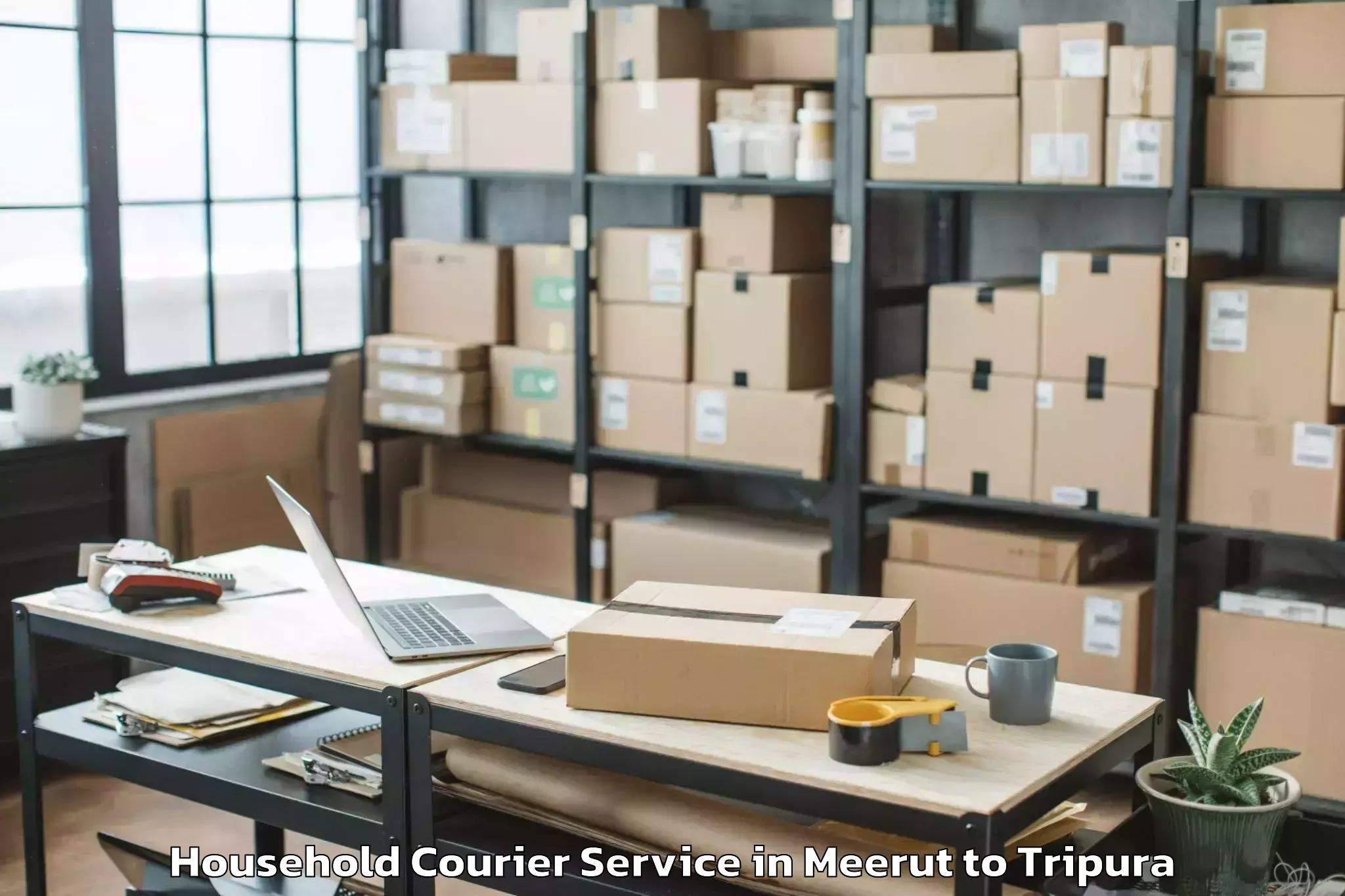 Comprehensive Meerut to Kamalpur Airport Ixq Household Courier